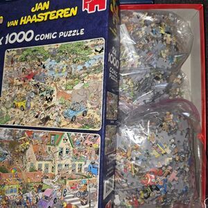 Jan Van Haasteren 2x1000 piece puzzle set "The Storm" & "Safari" 100% COMPLETE